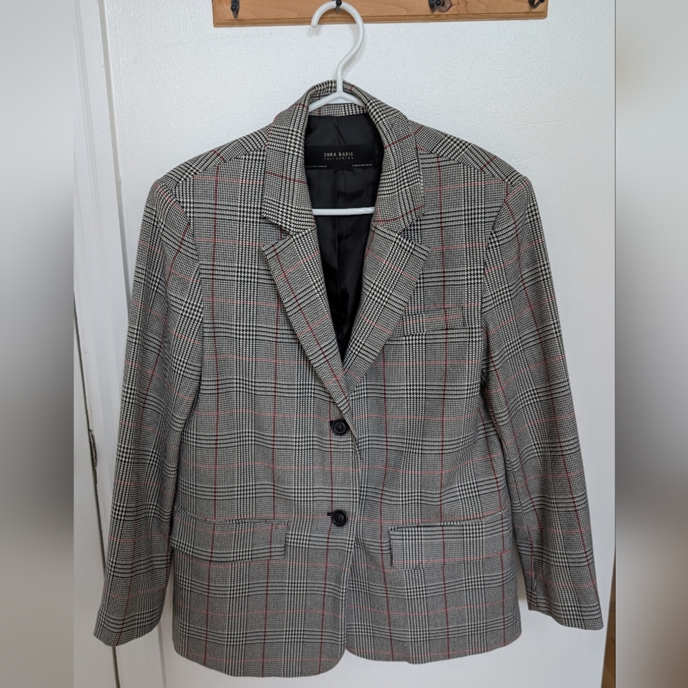 Zara Oversized Plaid Blazer